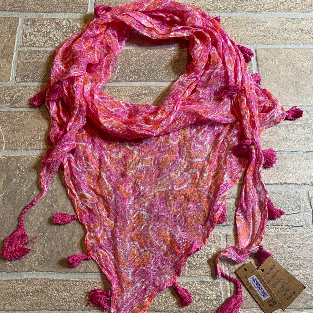 Lands End Girls OS Scarf Pink Xmas Present
